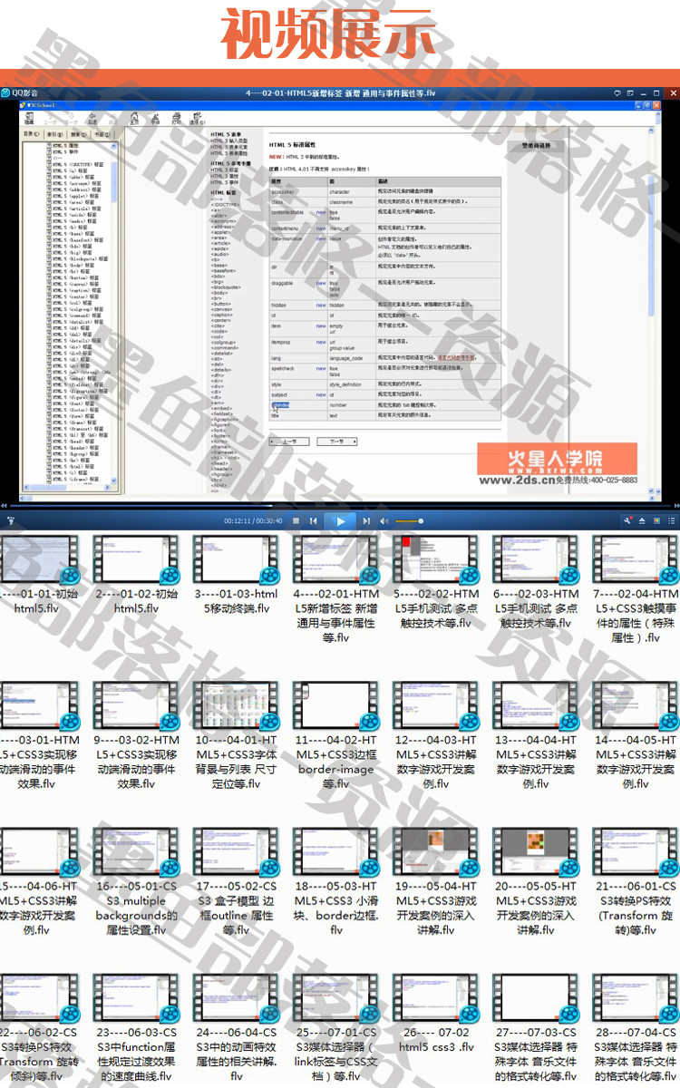 火星人H5，从入门到精通的HTML5+CSS3响应式教程视频系列