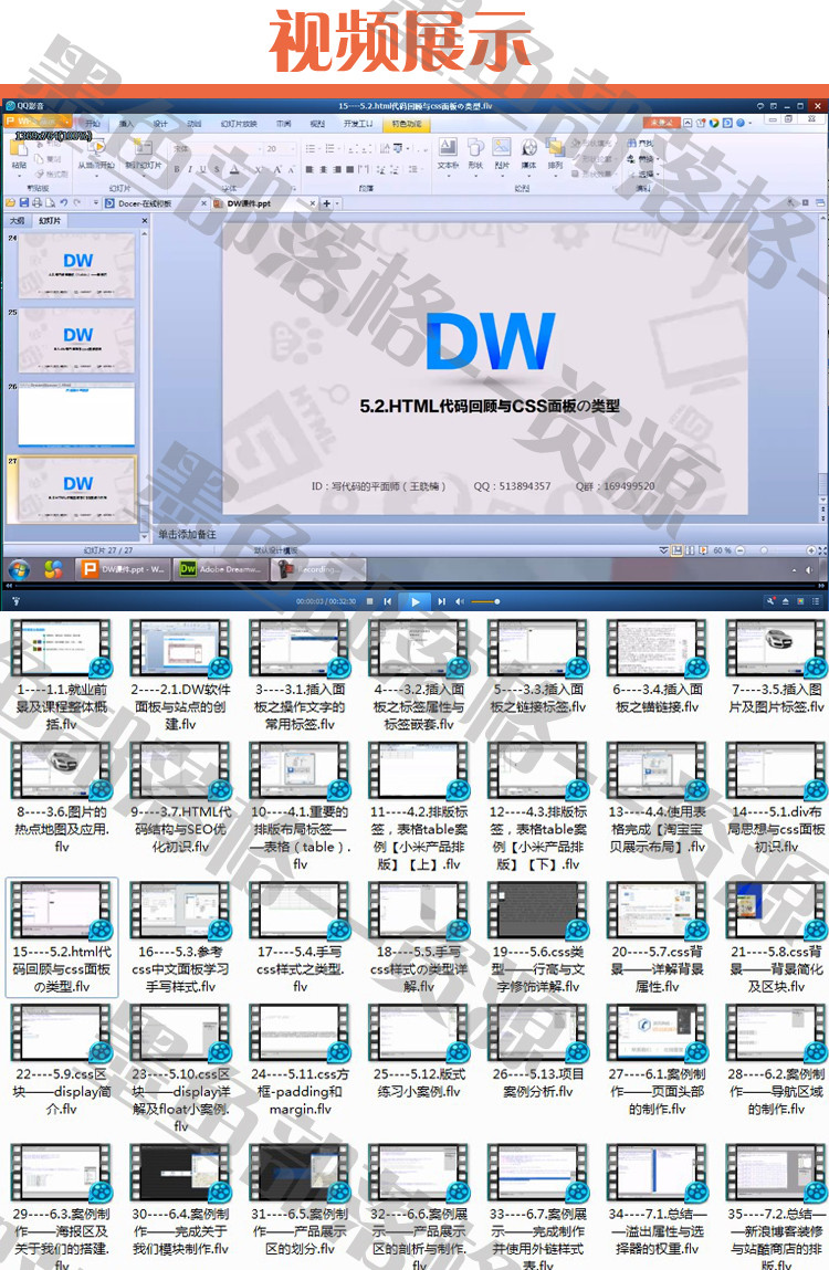 淘宝美工必备，HTML5+Dreamweaver网页制作，精通div+css布局系列视频教程