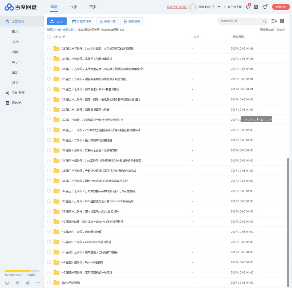 高级架构师进阶之路，四十五阶高端课系列视频教程全解析