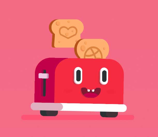css3快乐烤面包机动画