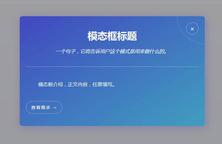 css3打开模态框窗口特效
