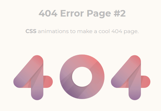 CSS3打造的创意404错误页面单页模板