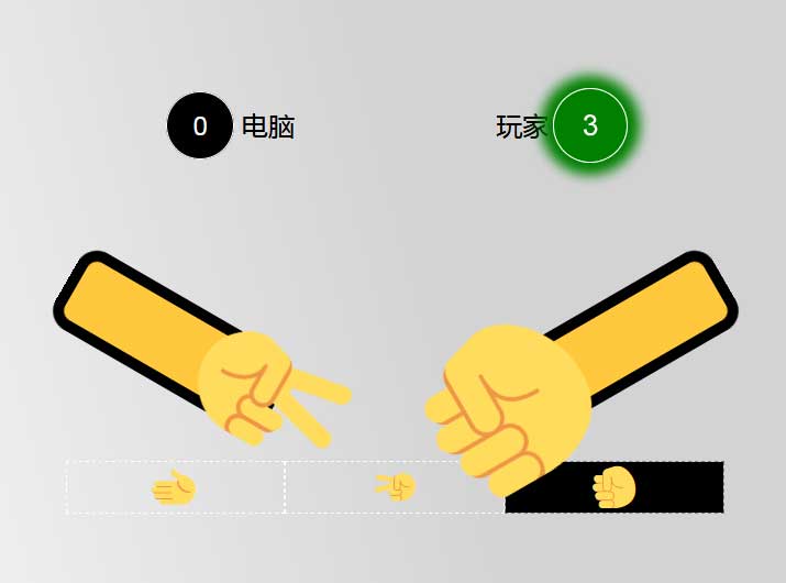 JS猜拳游戏代码，简洁特效，单条结果输出