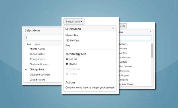 jQuery Selectmenu带搜索功能下拉选择菜单插件表单代码