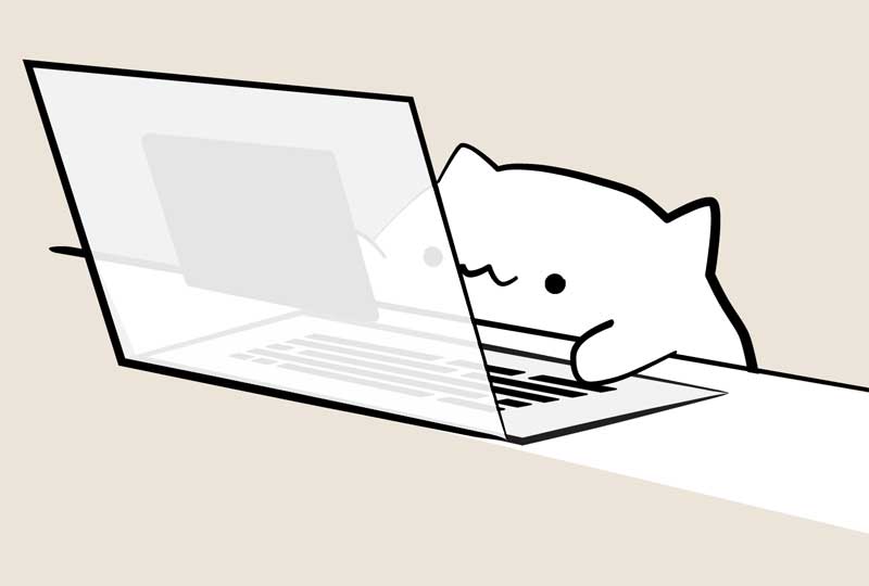 卡通猫敲键盘SVG特效，CSS3动画精彩实例