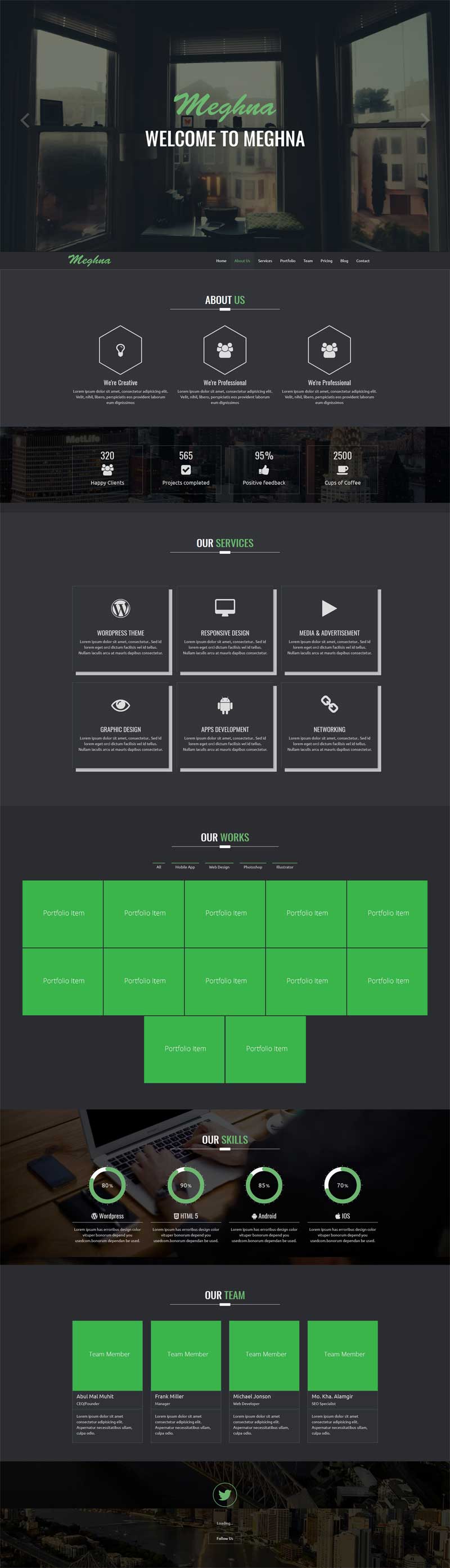 黑色通用软件科技，专业HTML5单页模板，高效实用
