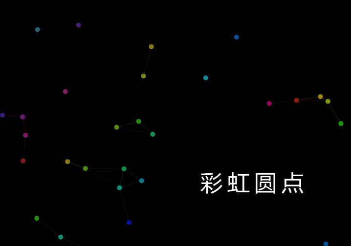 透明彩虹圆点Canvas动效HTML5精彩实例