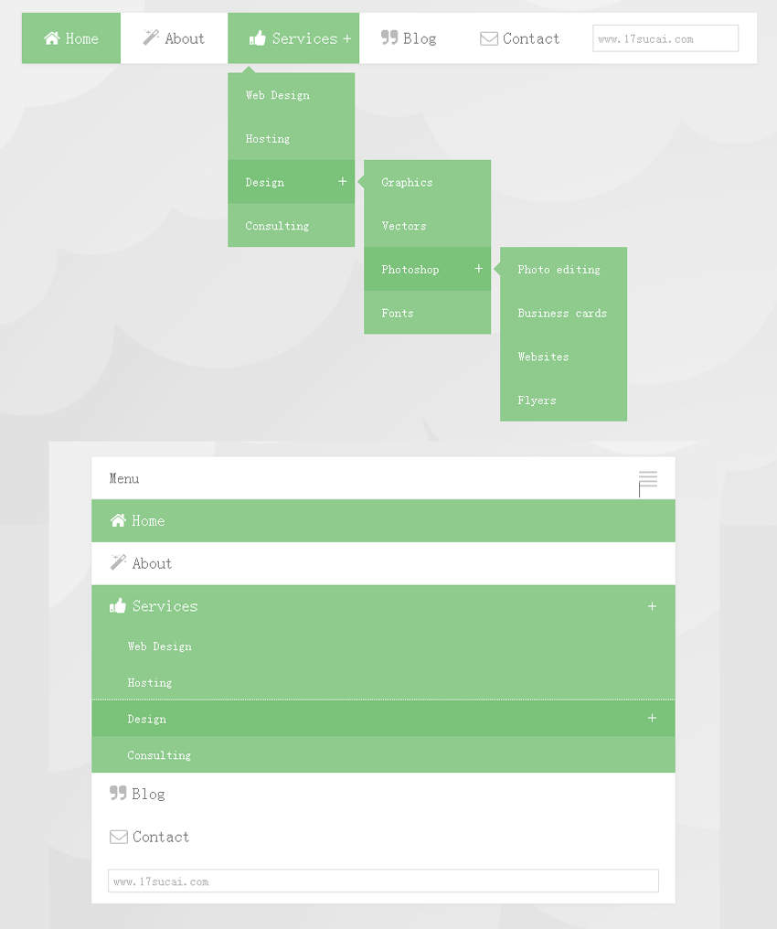 jQuery CSS3响应式多级下拉菜单导航代码