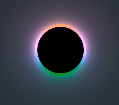 彩色发光黑洞动画特效，CSS3精彩实例展示