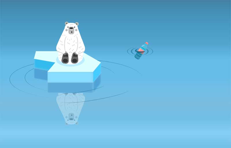 卡通冰面北极熊UI特效，CSS3创意实例展示