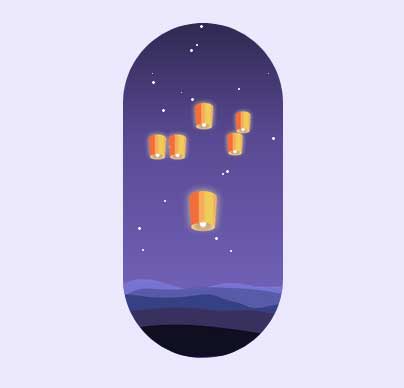 夜空孔明灯，CSS3动画特效展示精彩实例