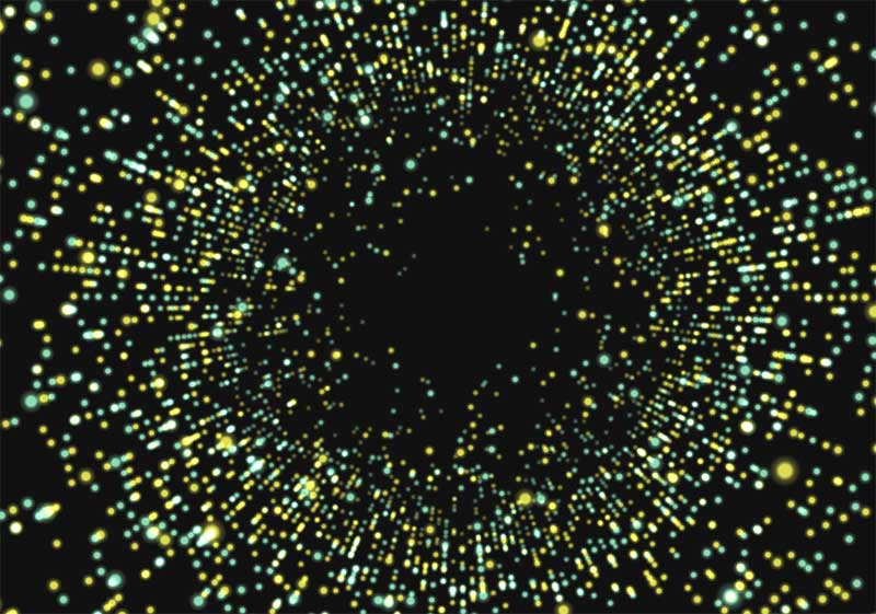 HTML5 3D粒子时光隧道动效，炫酷实例展示