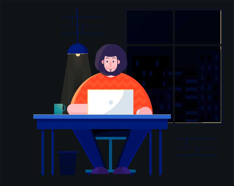 卡通人物加班工作，CSS3动画特效精彩实例