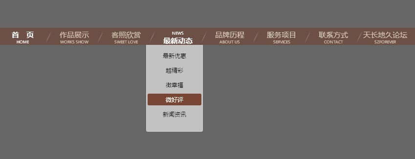 jQuery中英文切换导航，悬停下拉二级菜单代码示例