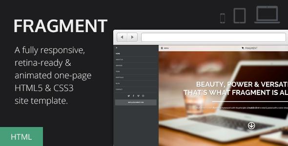HTML5/CSS3工作室精选，超炫Fragment视差滚动响应式单页模板