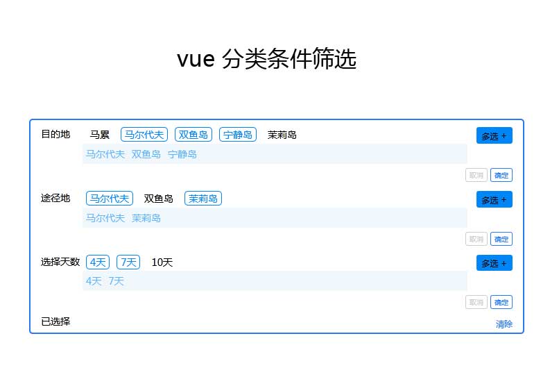 Vue仿携程分类选择栏代码及炫酷特效