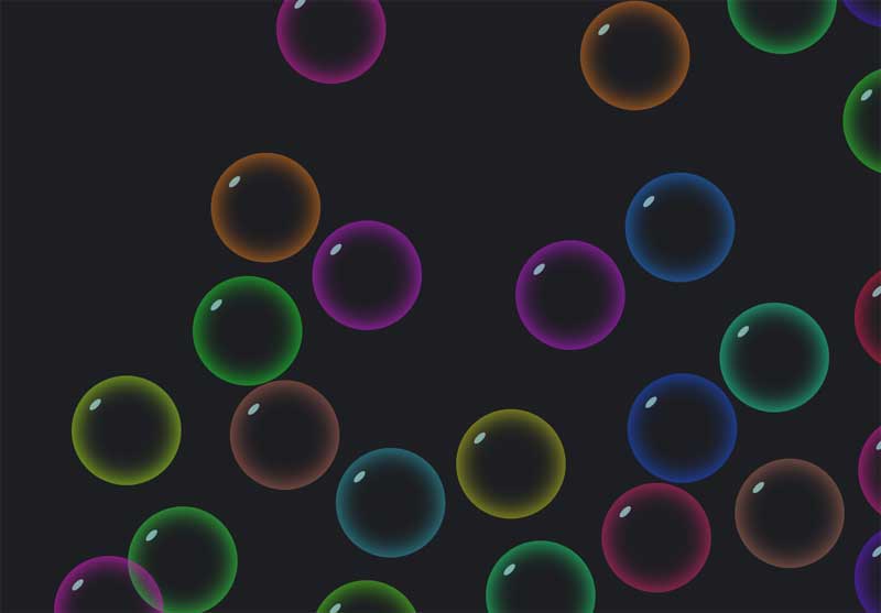 Vue全屏气泡碰撞动画特效，HTML5实战案例