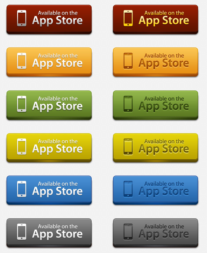 立体质感手机App下载按钮PSD素材，优化App Store按钮设计元素