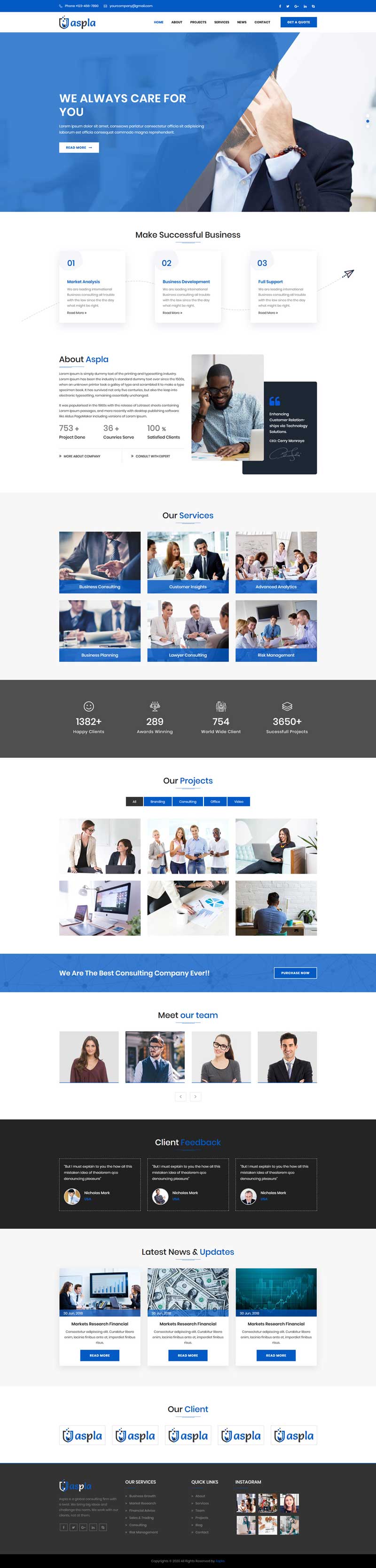 多功能商业咨询HTML5模板，专业企业网站设计之选