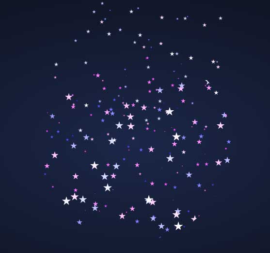 彩色密集的星星动画特效
