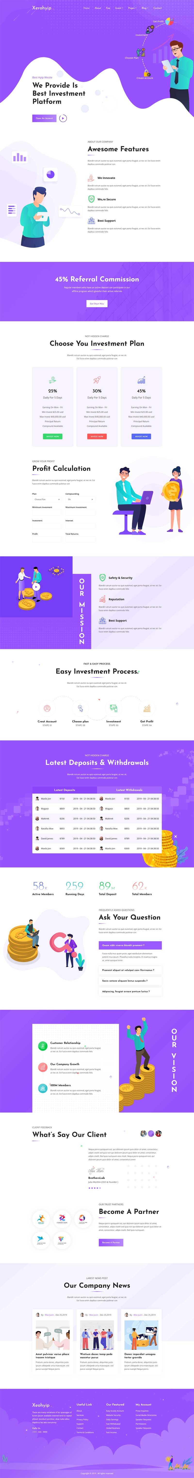 货币金融投资HTML模板，专业企业建站首选