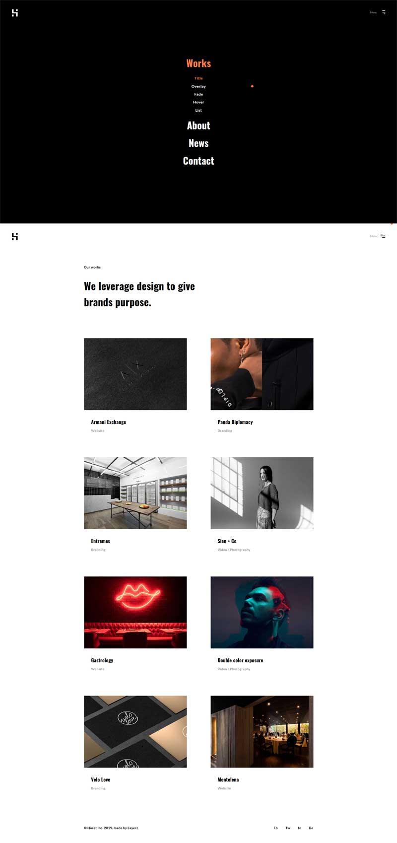 摄影佳作展示，简洁HTML5企业网站模板