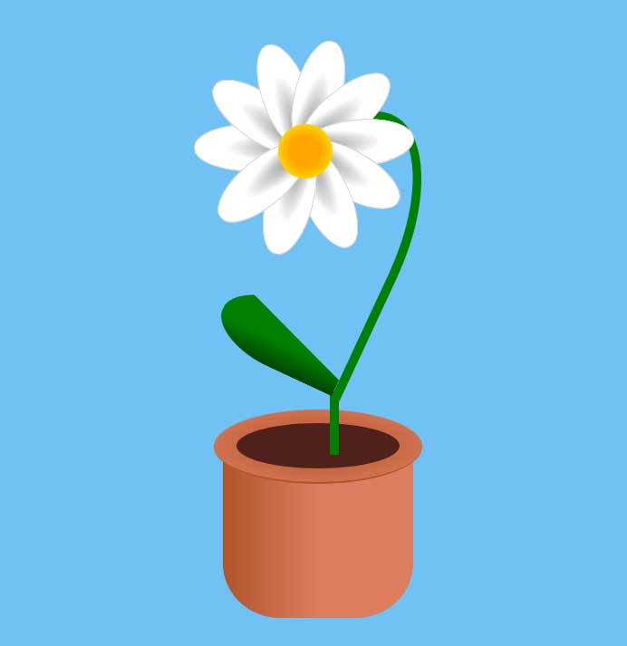 盆里绚烂绽放的花朵，CSS3 UI特效精彩实例