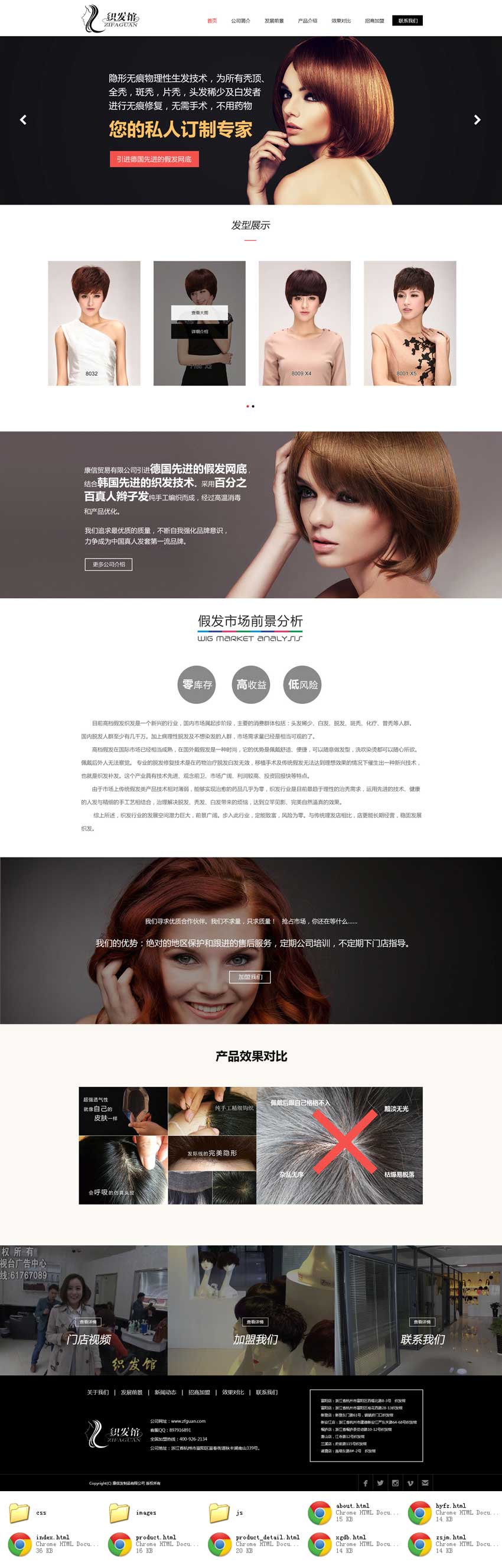 黑色时尚发型设计，专业理发店网站模板，HTML整站构建，助力企业形象升级
