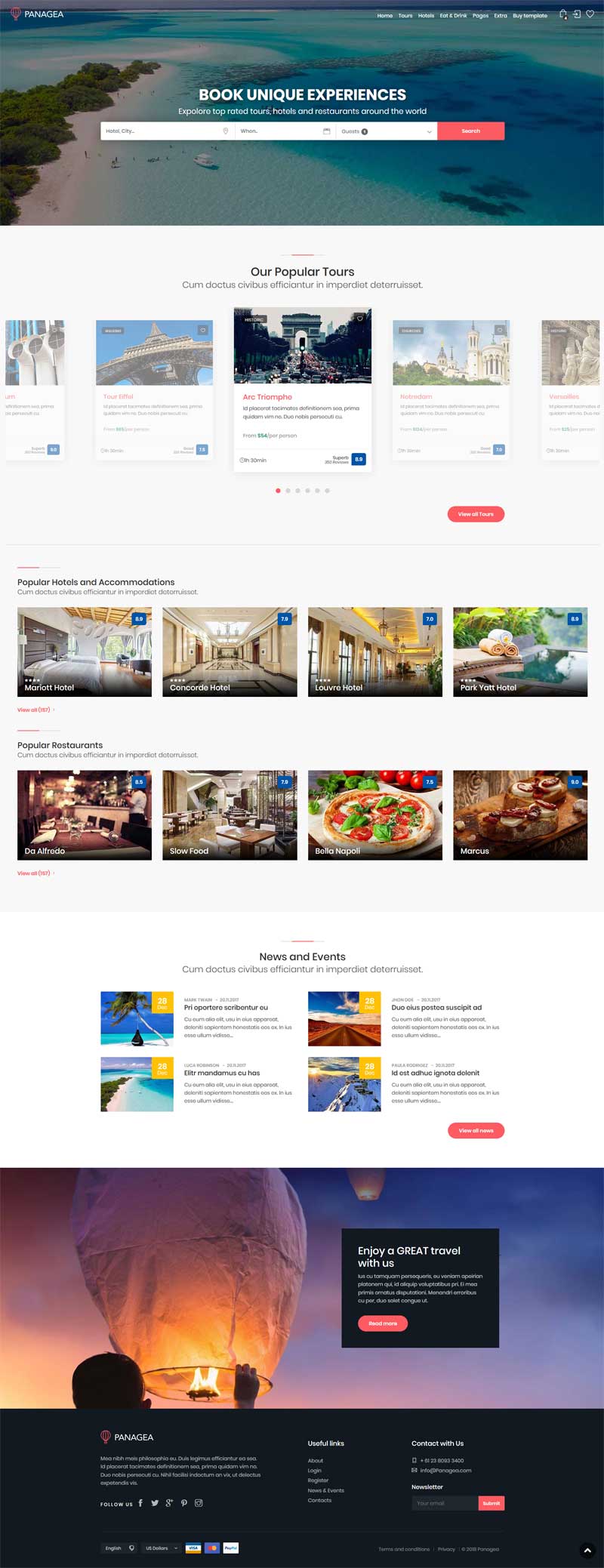 旅游酒店在线预订，Bootstrap企业网站模板精选