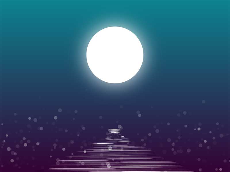 河面月影动画，HTML5月亮倒影特效展示