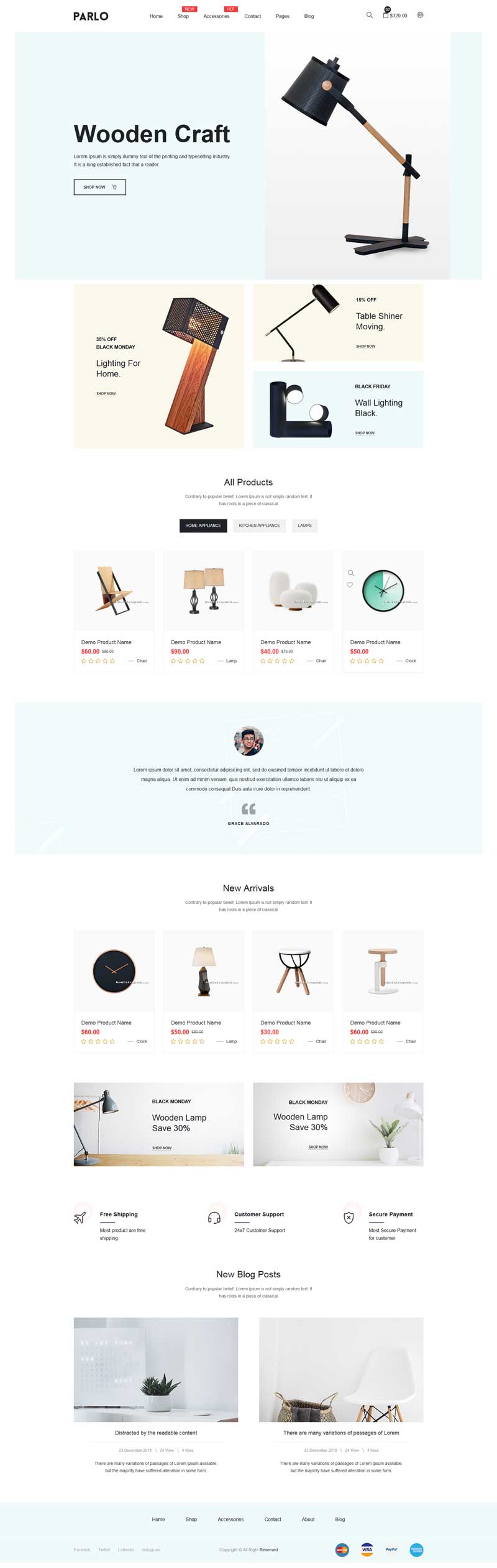 Bootstrap家具饰品商城高效模板