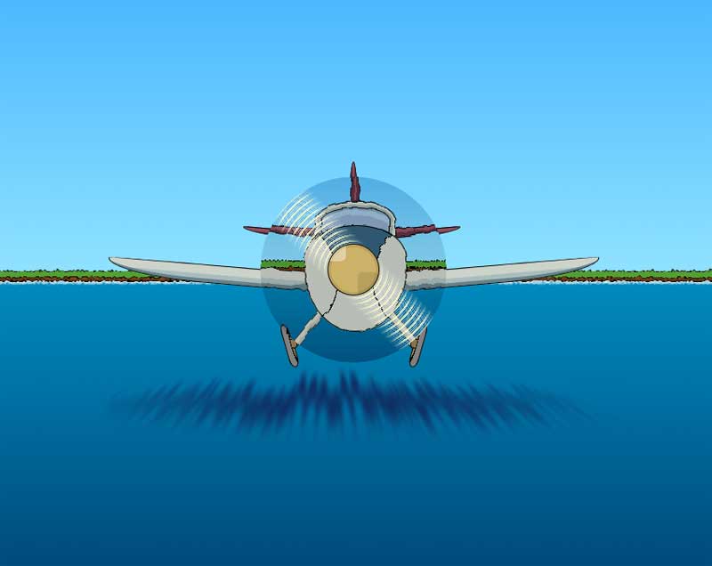 卡通风格海面飞机UI特效，CSS3精彩实例展示