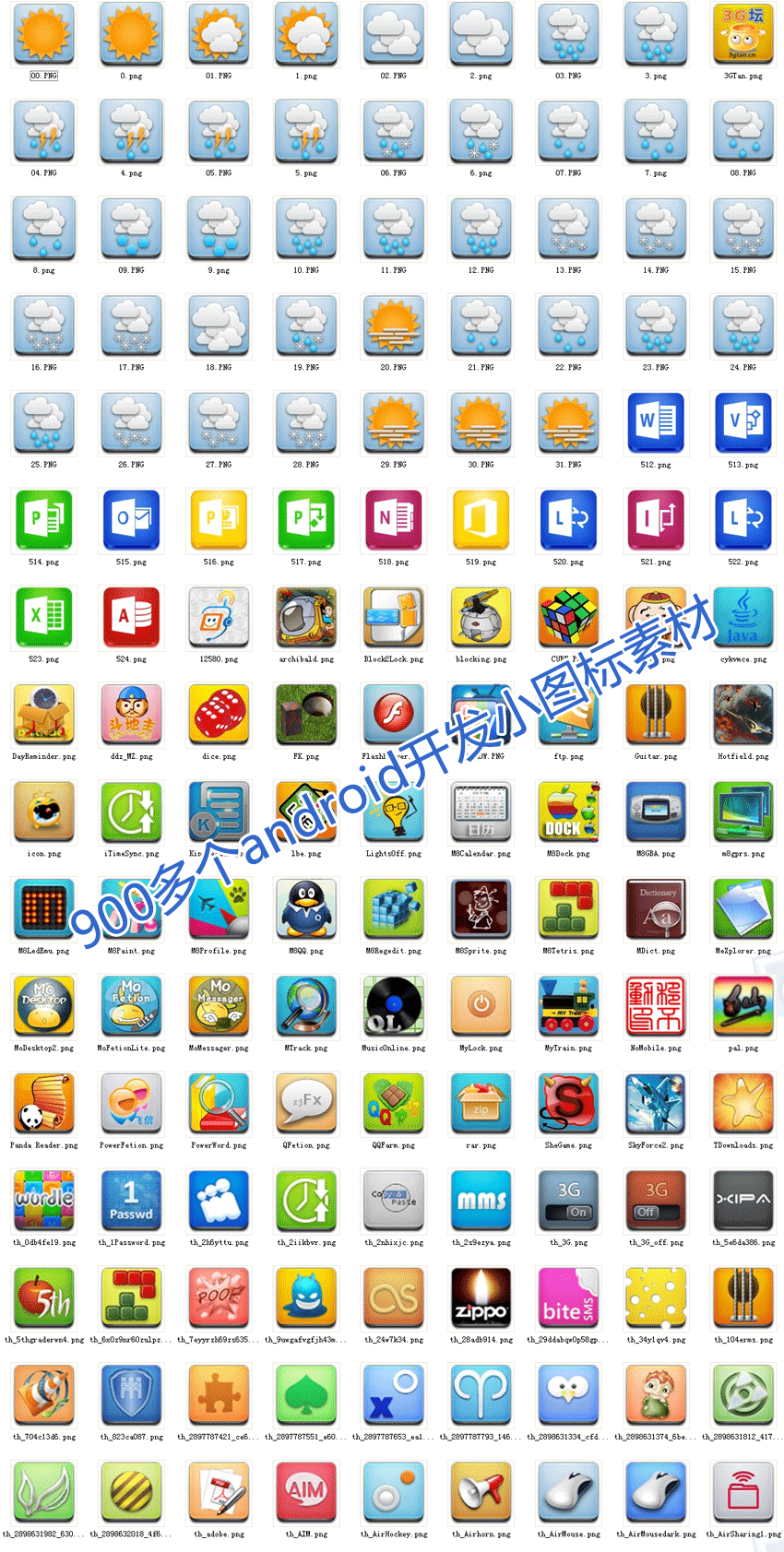 900+精美Android开发App图标素材，免费下载