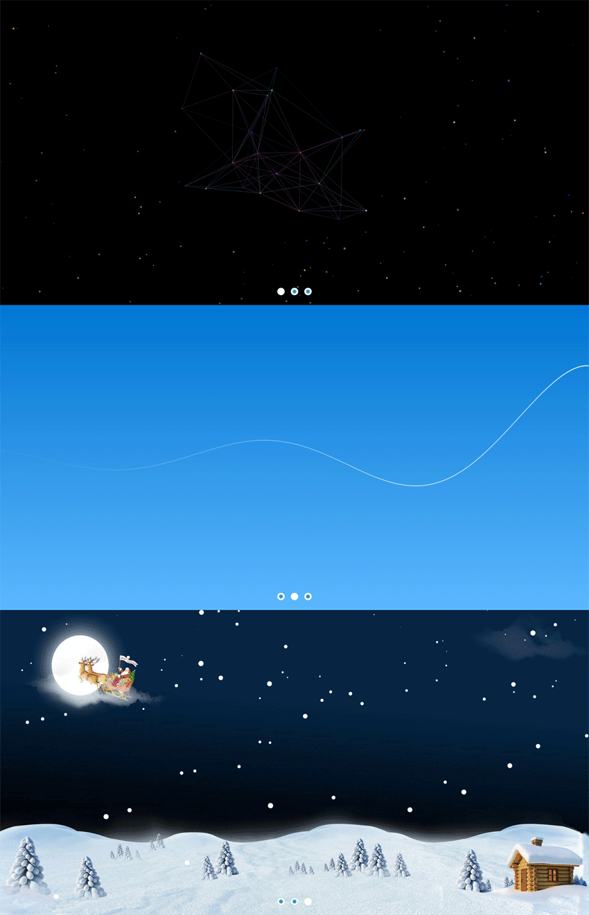 HTML5粒子波浪与雪花飘落特效插件精选实例集