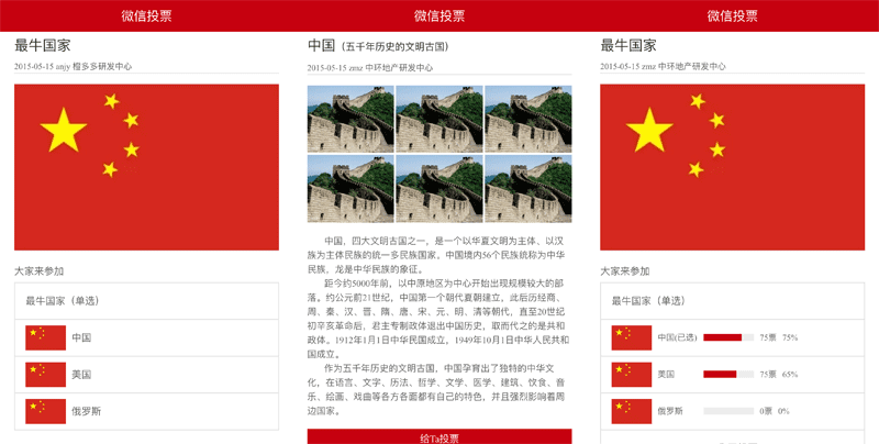 微信投票红色模板，WAP手机版下载，便捷构建手机网站