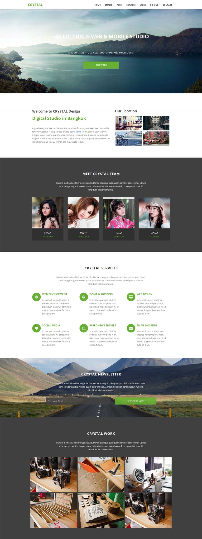 HTML5响应式单页模板，扁平化视差滚动展示