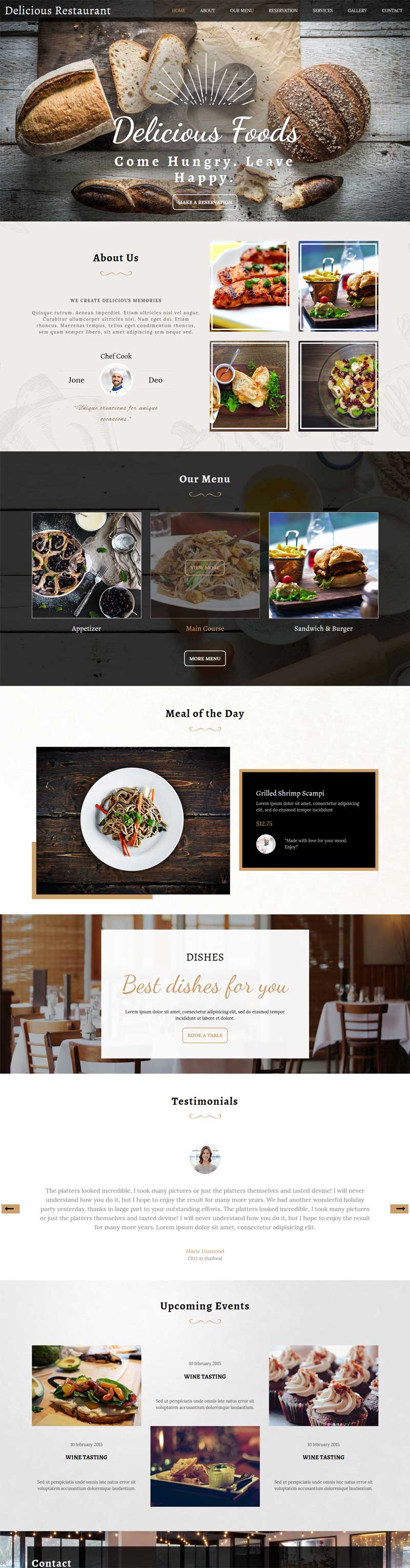 国外餐饮美食HTML5宽屏企业网站模板