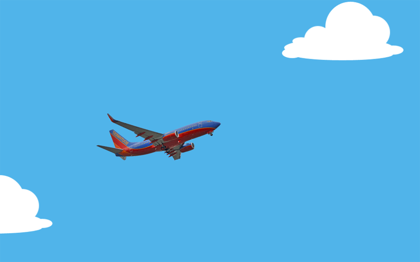 html5空中飞机起飞动画场景特效