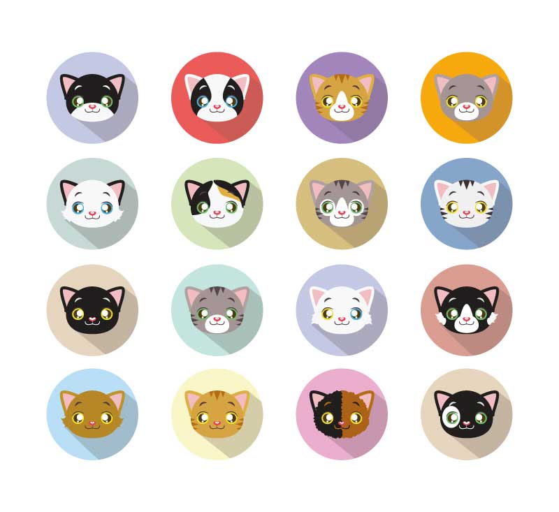 精美可爱萌萌的小猫图标大全素材