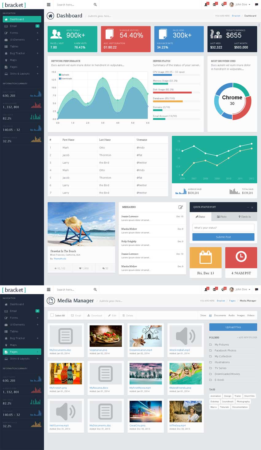 HTML5 Bootstrap响应式后台系统模板，免费下载优质后台模板