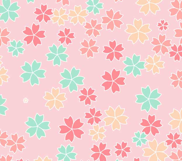 彩色樱花背景特效，HTML5精美图案实例