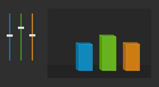 jQuery UI三维滑块，CSS3打造七彩调节，动态数据调整与炫酷特效