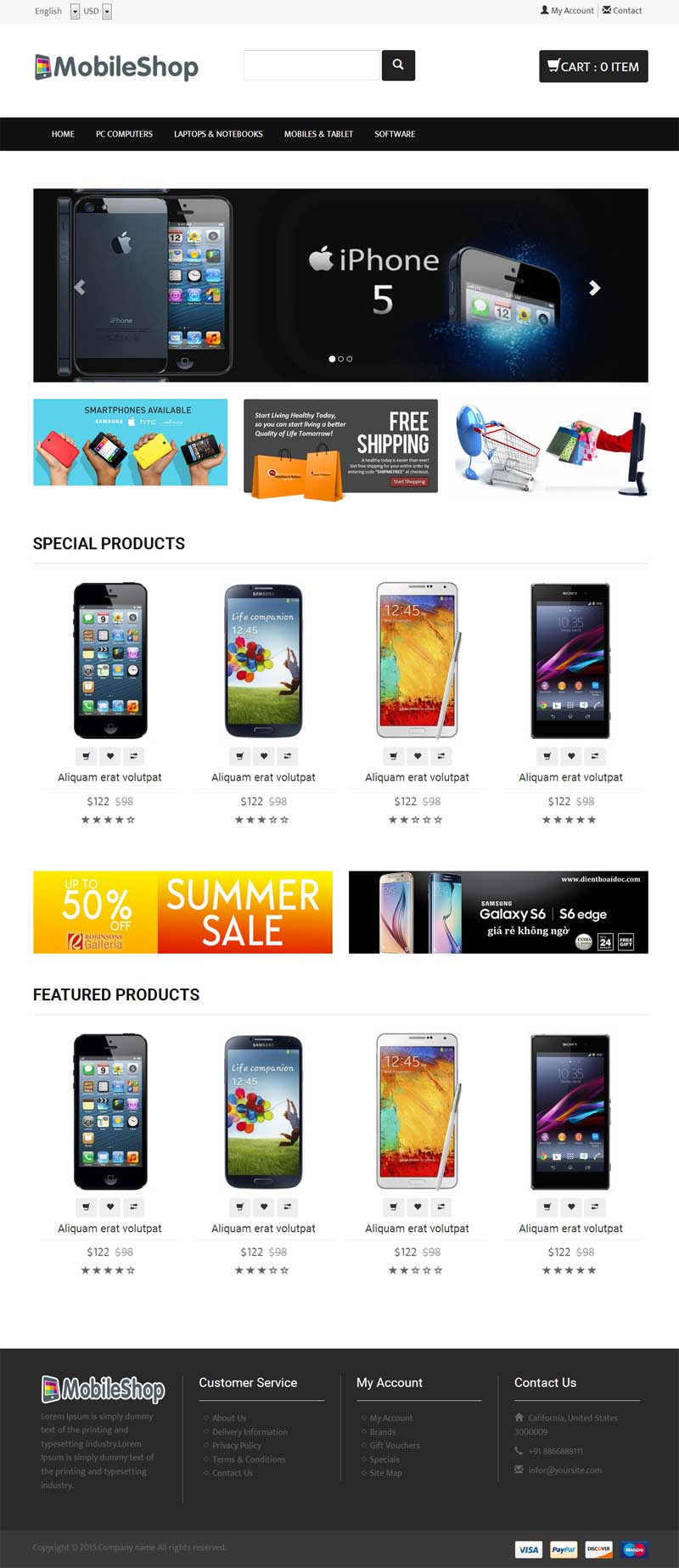 黑色风格手机品牌官网商城模板，HTML源码构建的专业网站