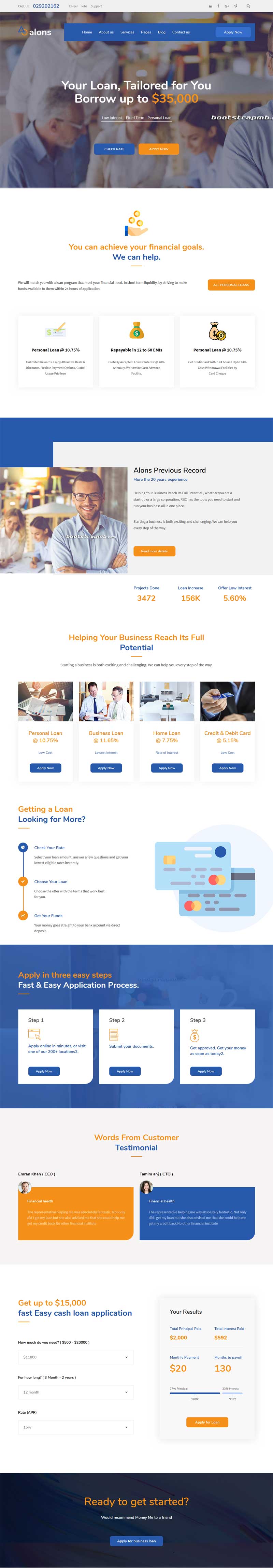 Bootstrap银行金融服务企业网站模板
