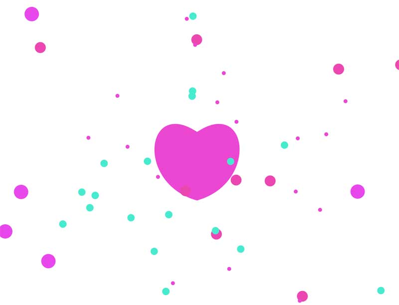 炫彩心跳粒子动画，HTML5特效实例展示