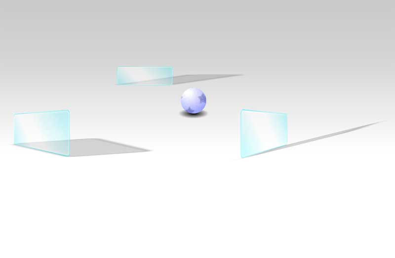 3D滚动的小球碰撞特效