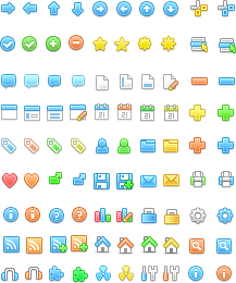 Web2.0风格16x16小图标集，透明PNG素材，一键下载！