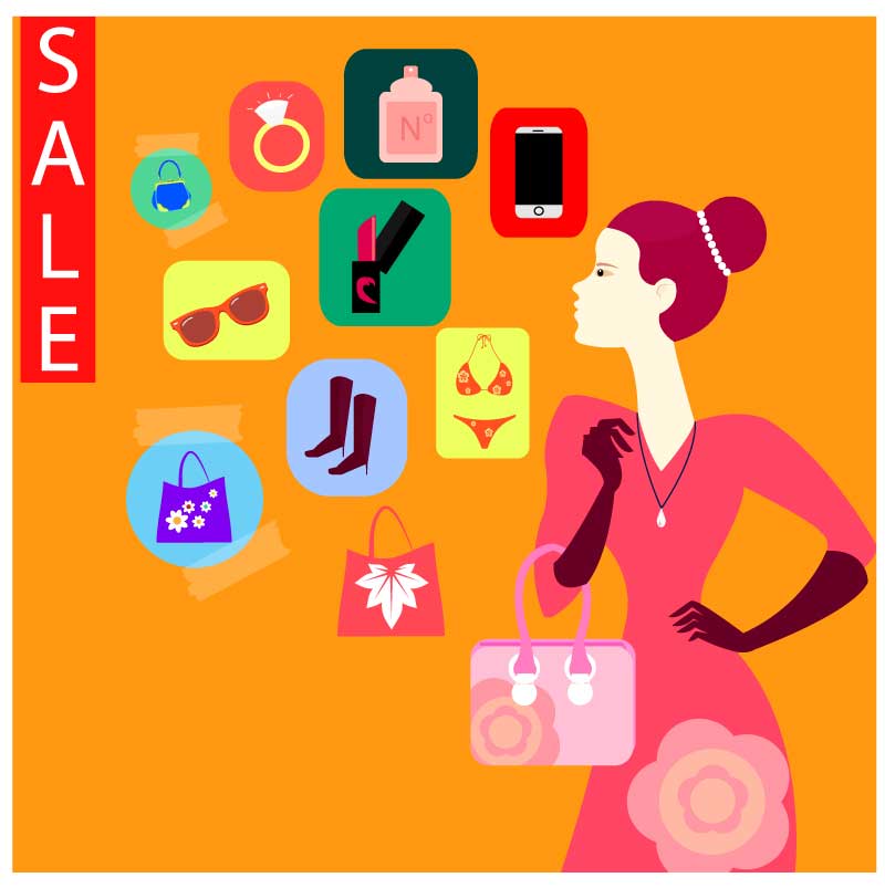 女性时尚购物AI图标素材，创意精选大全