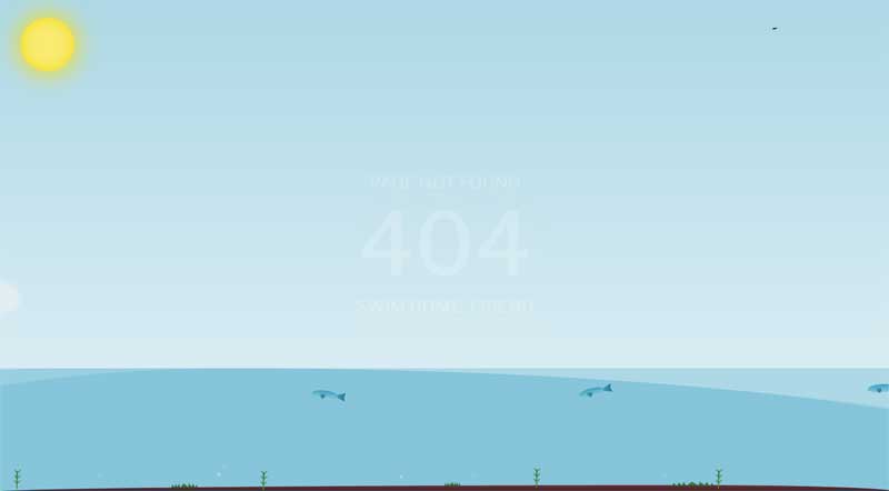 纯css3海面上404页面动画特效