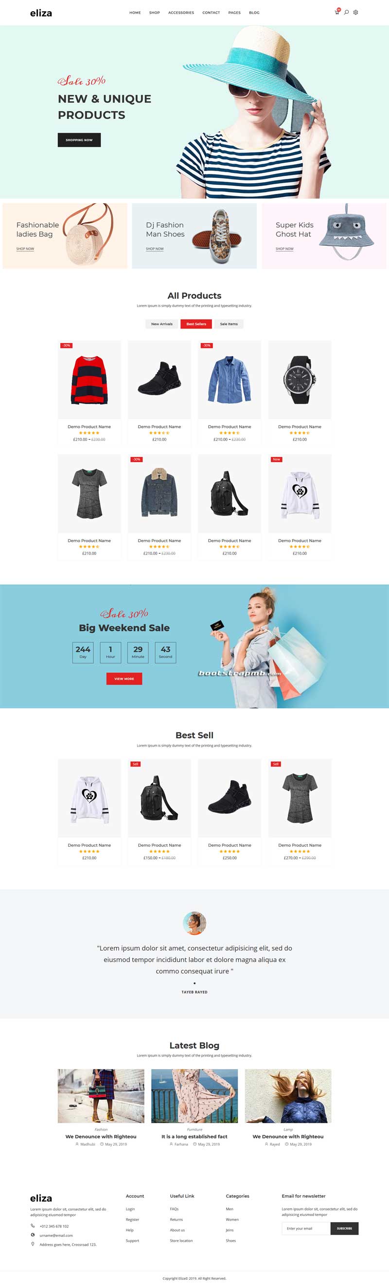 Bootstrap清新服装电商网站模板，打造专业商城体验